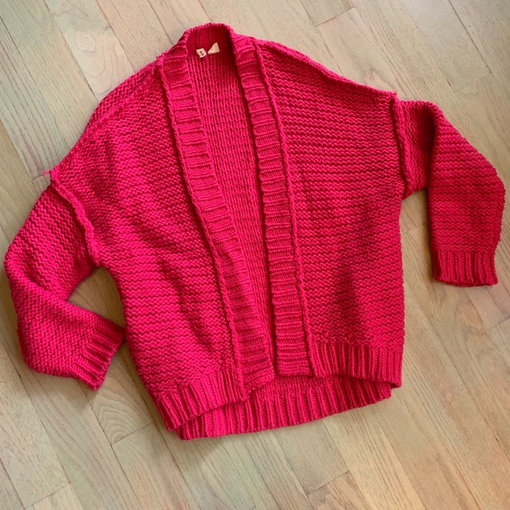 Moth Heavy Pink Cable Knot Cardigan